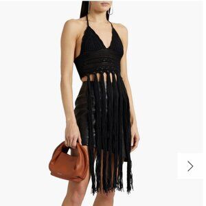 RED VALENTINO crochet cotton top w/ tassels NWT S